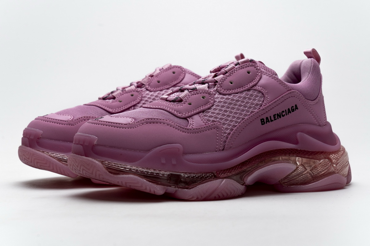 Get Balenciaga Triple S Clearsole Pink 544351 W2GA1 5760