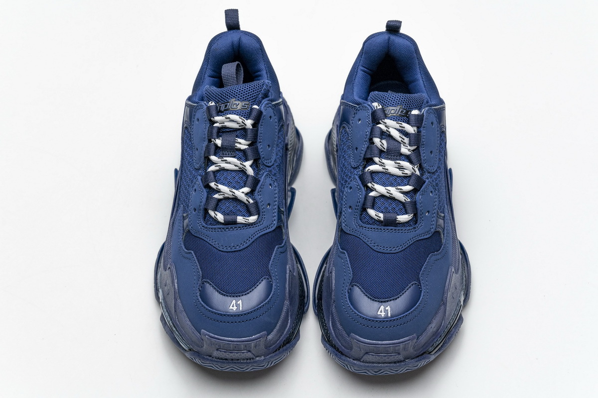Get Balenciaga Triple S Clear Sole Navy 541624 W09O1 4107