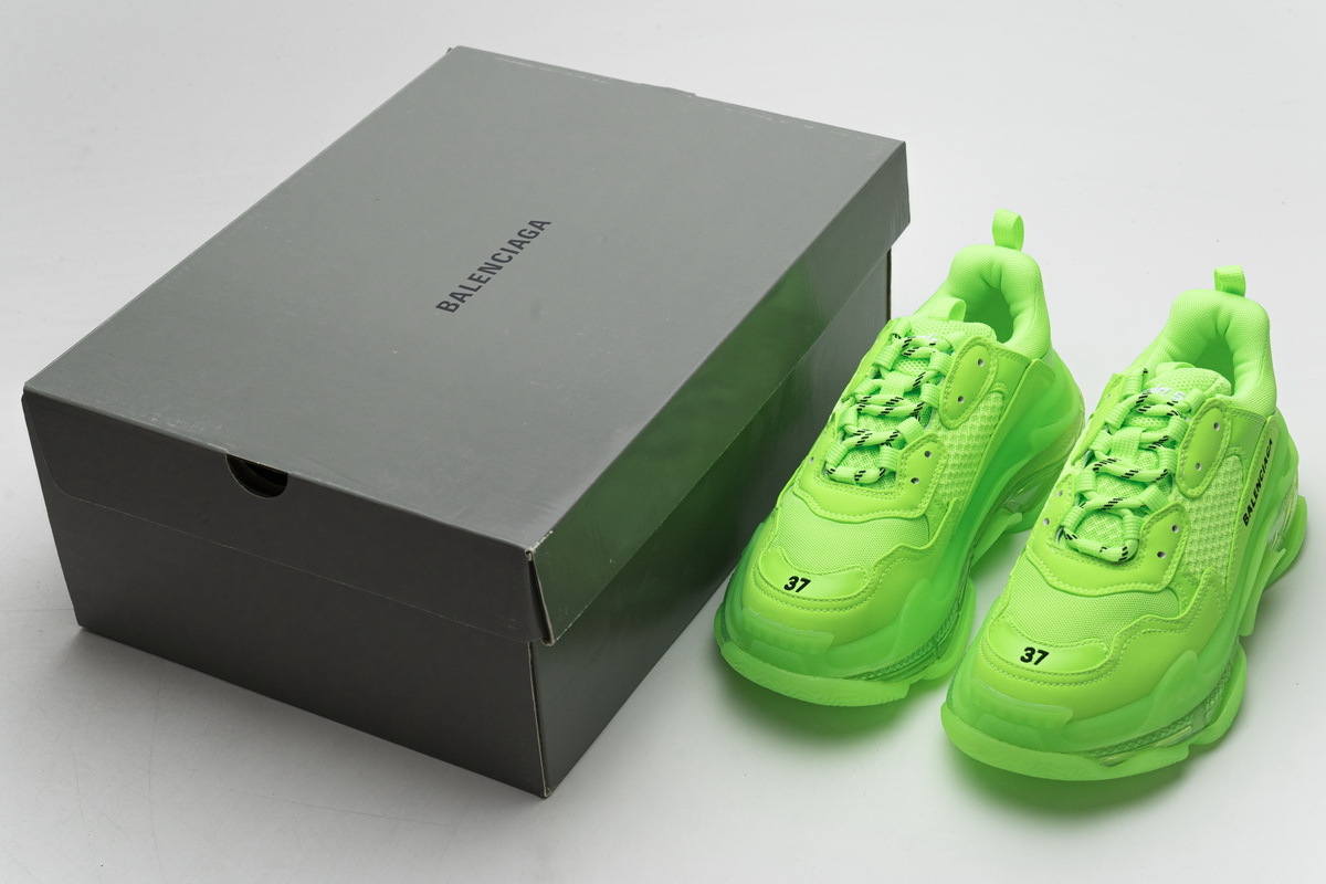 Get Balenciaga Triple S Fluorescent Green 544351 W09O1 3802