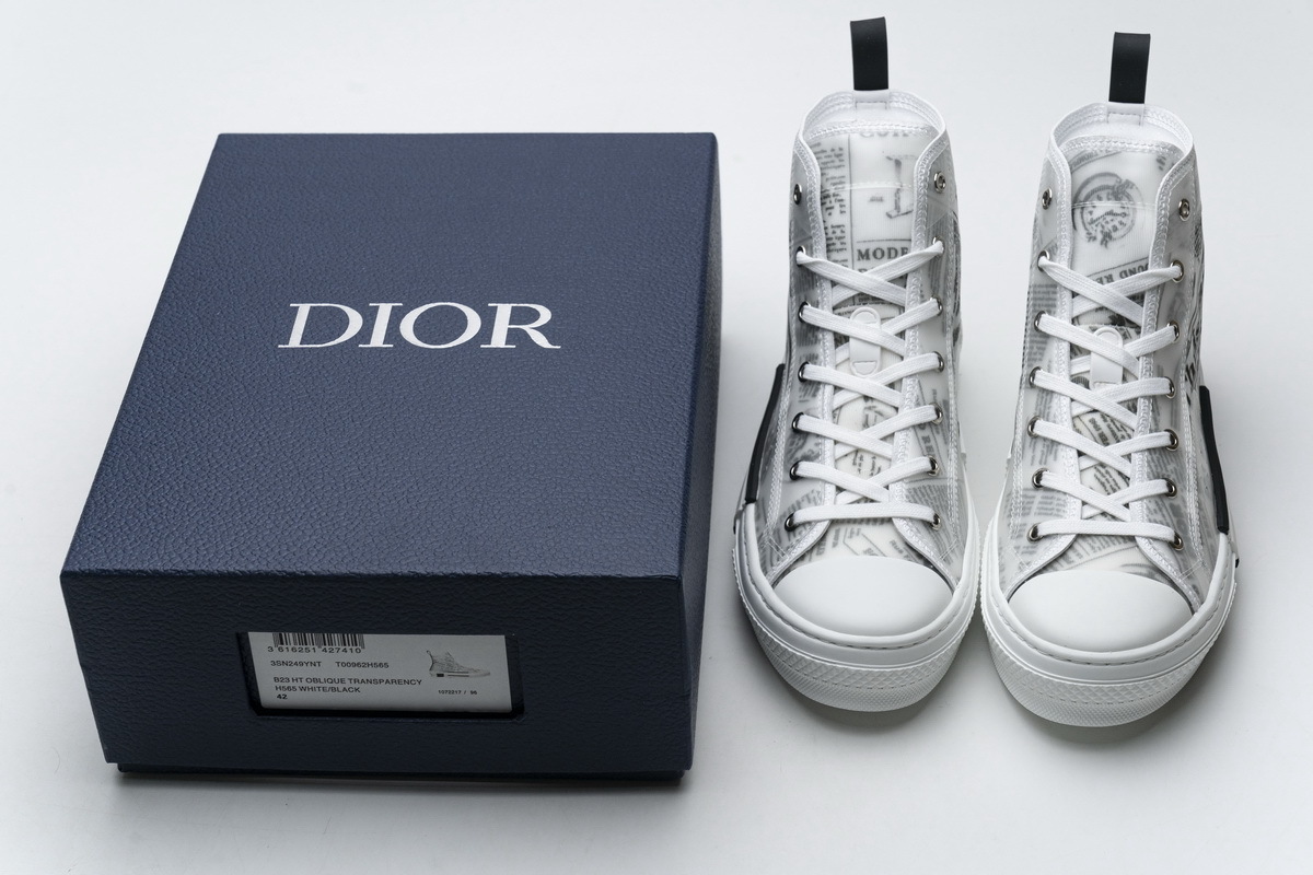 Get Dior B23 Oblique Transparency High H565 White Black
