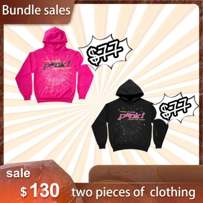 High Quality Sp5der P*NK V1 Hoodie Pink + Black (Free Shipping) 01