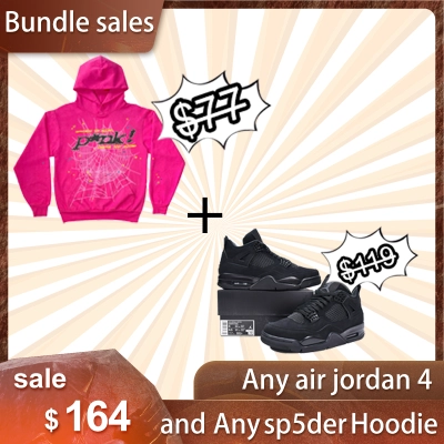 Air Jordan 4 + Sp5der P*NK V1 Hoodie Pink/Black 01