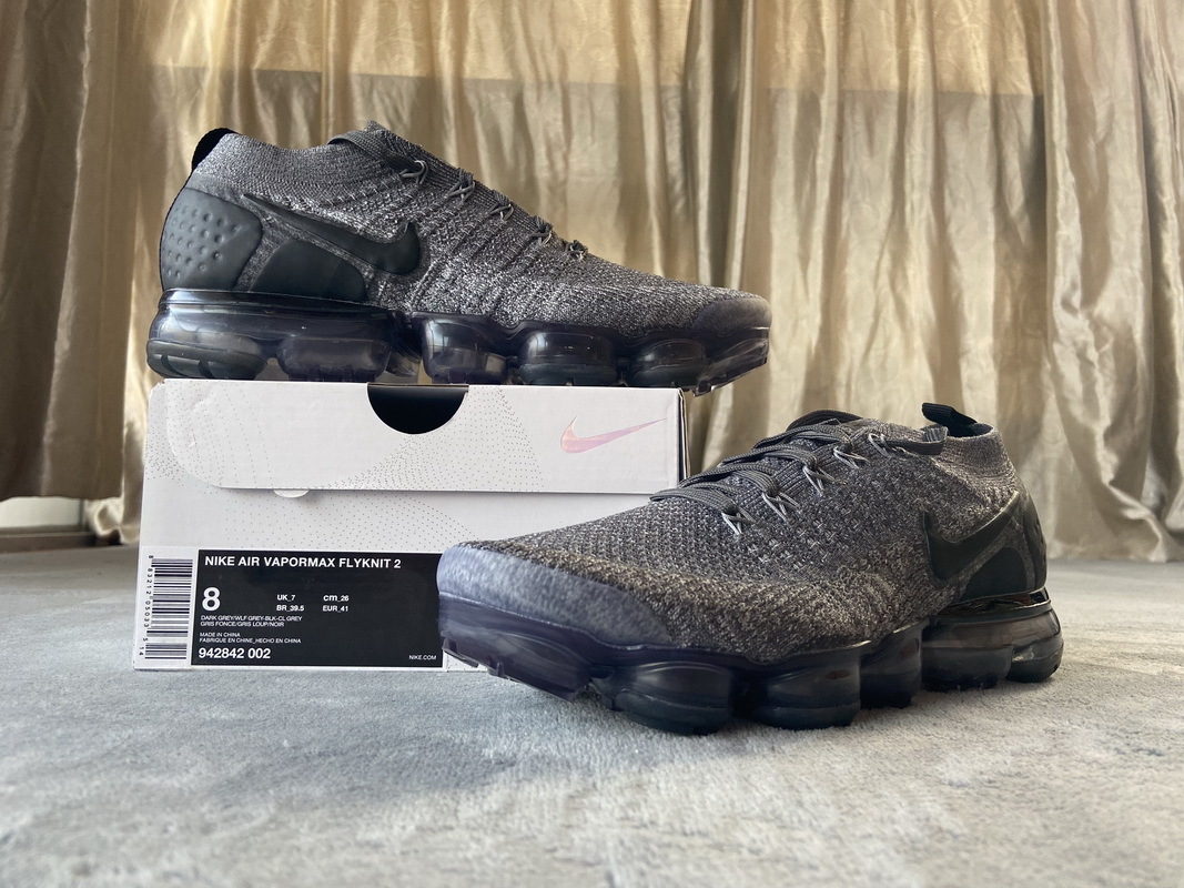 Get Nike Air VaporMax Flyknit Black Grey 942842-002-102