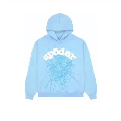  High Quality Sp5der P*NK Hoodie Sky Blue (Free Shipping) 01