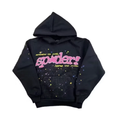 High Quality Sp5der P*NK V2 Hoodie Black (Free Shipping) 01