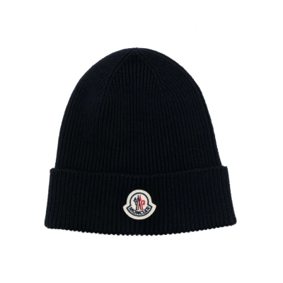 Moncler Virgin Wool And Cashmere Womens Hat Black 01