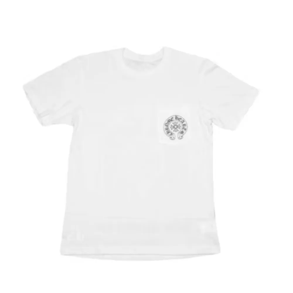 High Quality Chrome Hearts Horse Shoe Logo Pocket T-Shirt SS21