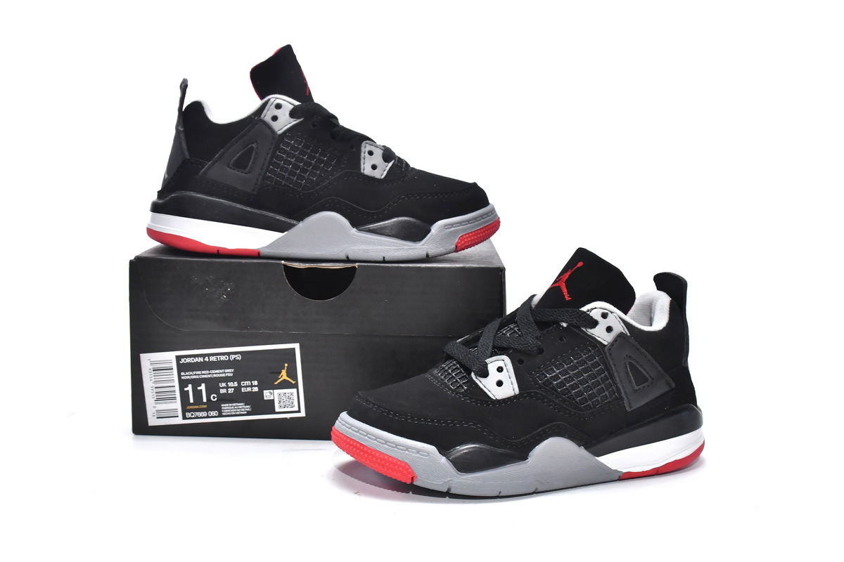 Get Air Jordan 4 Retro PS Bred BQ7660-060 (KID) 