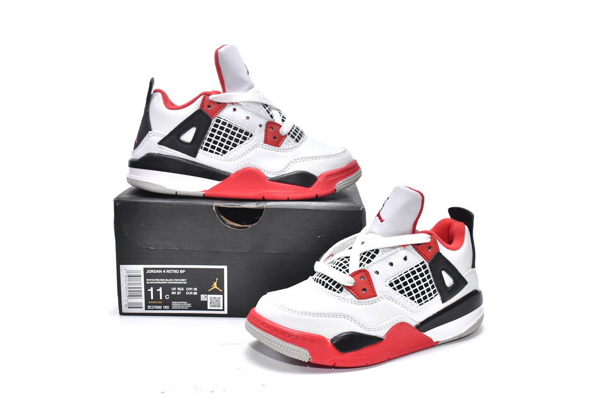 Get Air Jordan 4 Retro PS Fire Red BQ7669-160 (KID) 