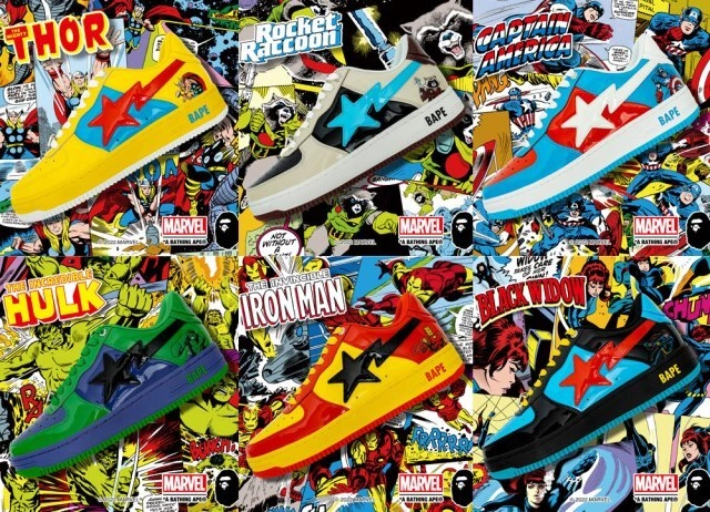 Monica Sneakers Tell You MARVEL X BAPE STA Collection Has Been Revealed