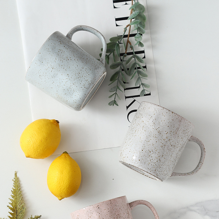 Vintage ceramic mug coarse pottery mug