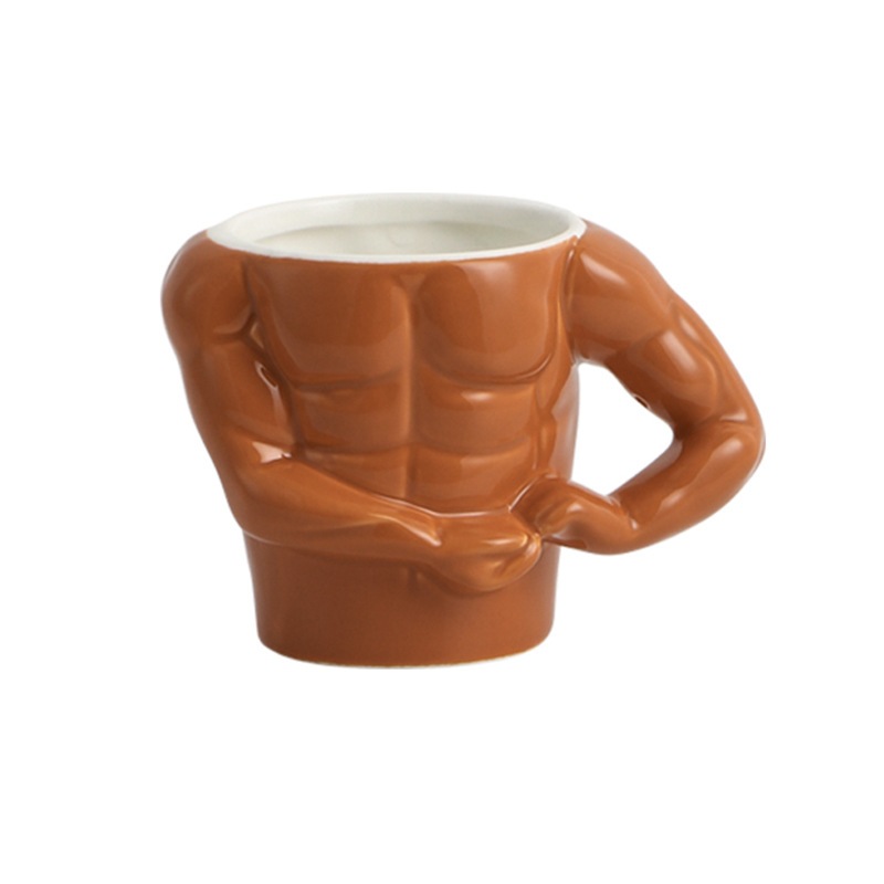 Creative Bodybuilder Mug – 350ml Ceramic Muscle Man Cup – Unique Coffee Mug Gift