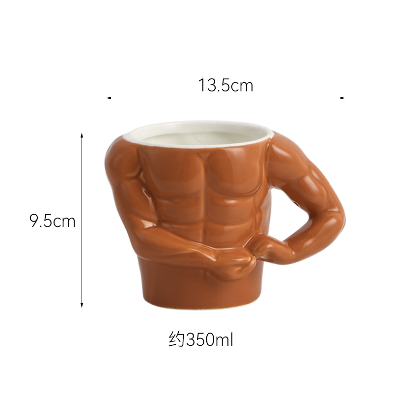 Creative Bodybuilder Mug – 350ml Ceramic Muscle Man Cup – Unique Coffee Mug Gift