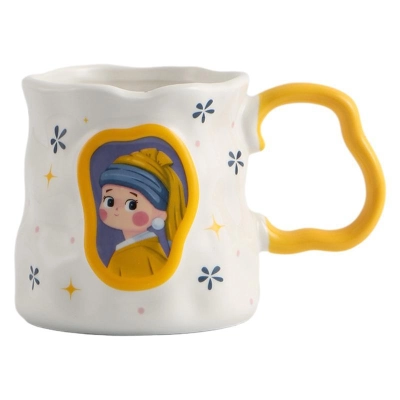 European famous painting theme mug, Renaissance creative ceramic cup, couple cup, high-value cross-border coffee cup 02