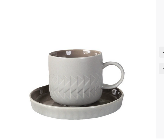 Nordic INS Style Coffee Cup & Saucer Set – Vintage Ceramic Tea Cup for Office