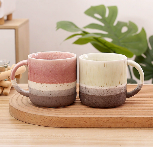 Trending Creative Ceramic Mug – Multilayer Glaze Reaction, High-Quality Ceramic Coffee Cup for Women