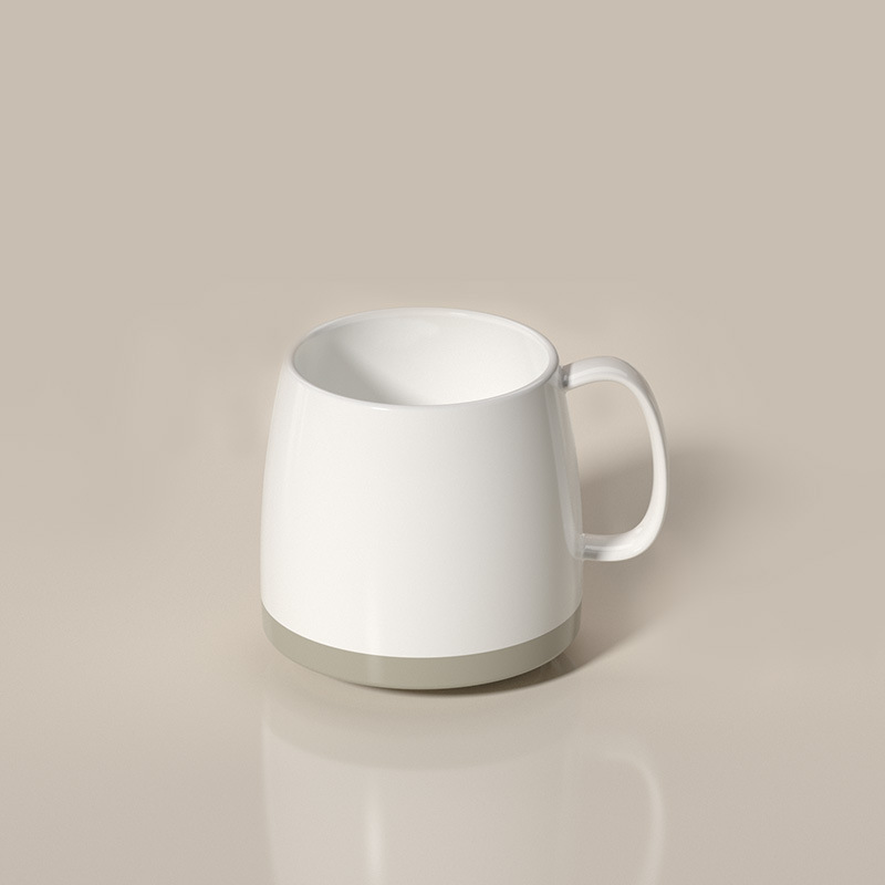 Vintage Ceramic Coffee Mug with Handle – Large Capacity White Breakfast Cup for Milk, Oatmeal & Tea