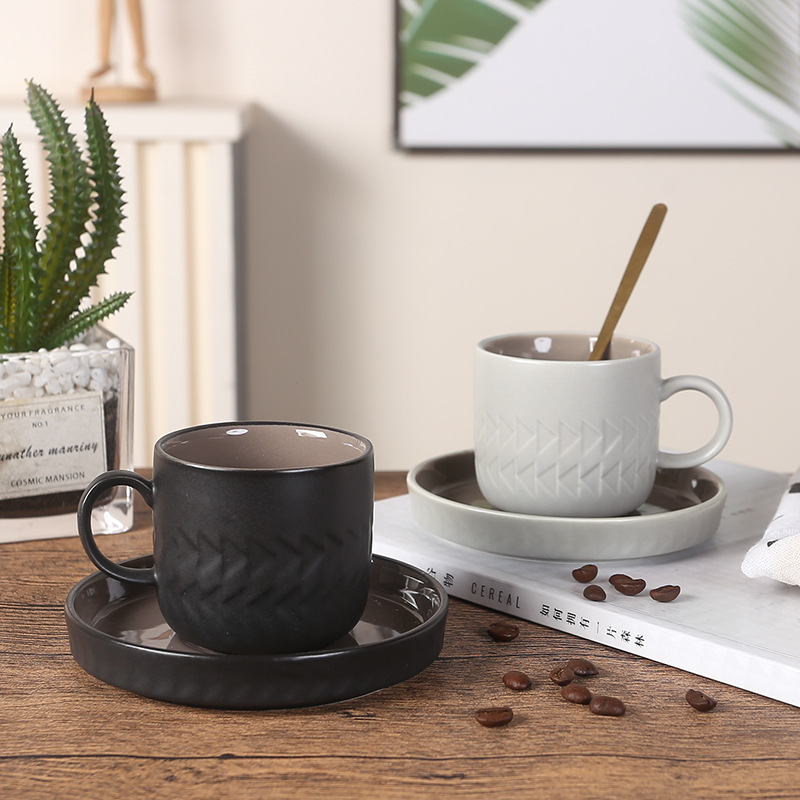 Vintage ceramic Nordic i coffee cup and saucer set, perfect for office tea drinking