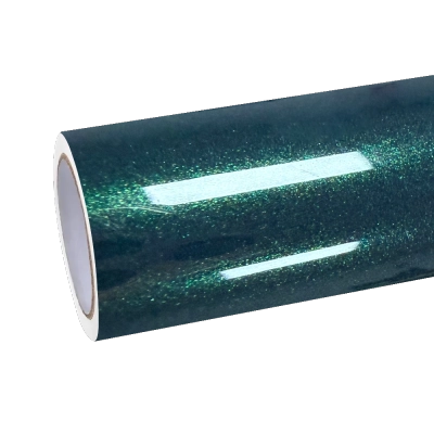 Gloss Metallic Royal Green Car Vinyl Wrap PET 01