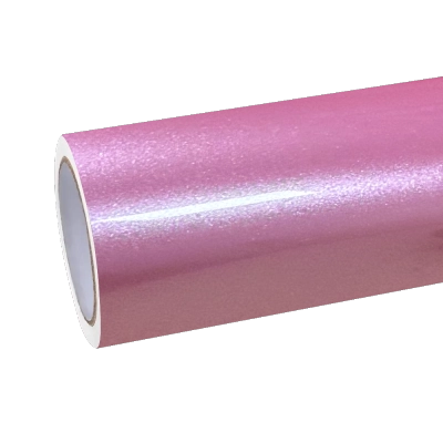 Glossy Metallic Shell Pink Car Vinyl Wrap PET 01
