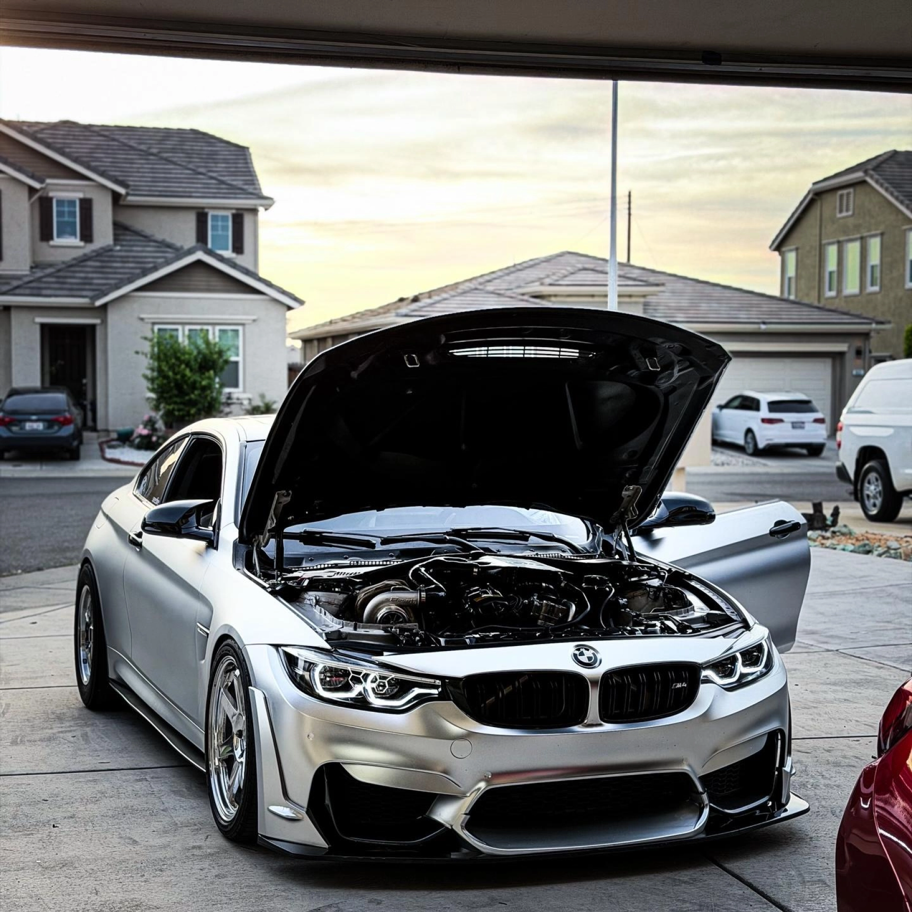 Matte Satin Chrome Silver Car Vinyl Wrap | Satin Chrome X Silver Car Wrap