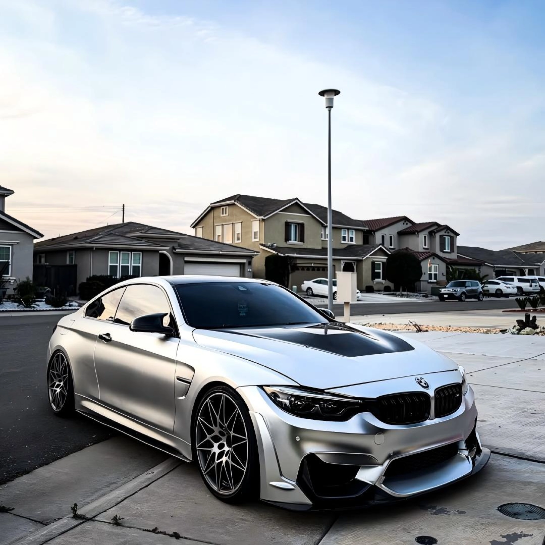 Matte Satin Chrome Silver Car Vinyl Wrap | Satin Chrome X Silver Car Wrap