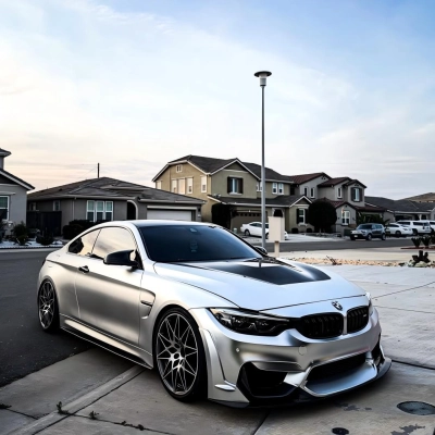 Matte Satin Chrome Silver Car Vinyl Wrap | Satin Chrome X Silver Car Wrap 02