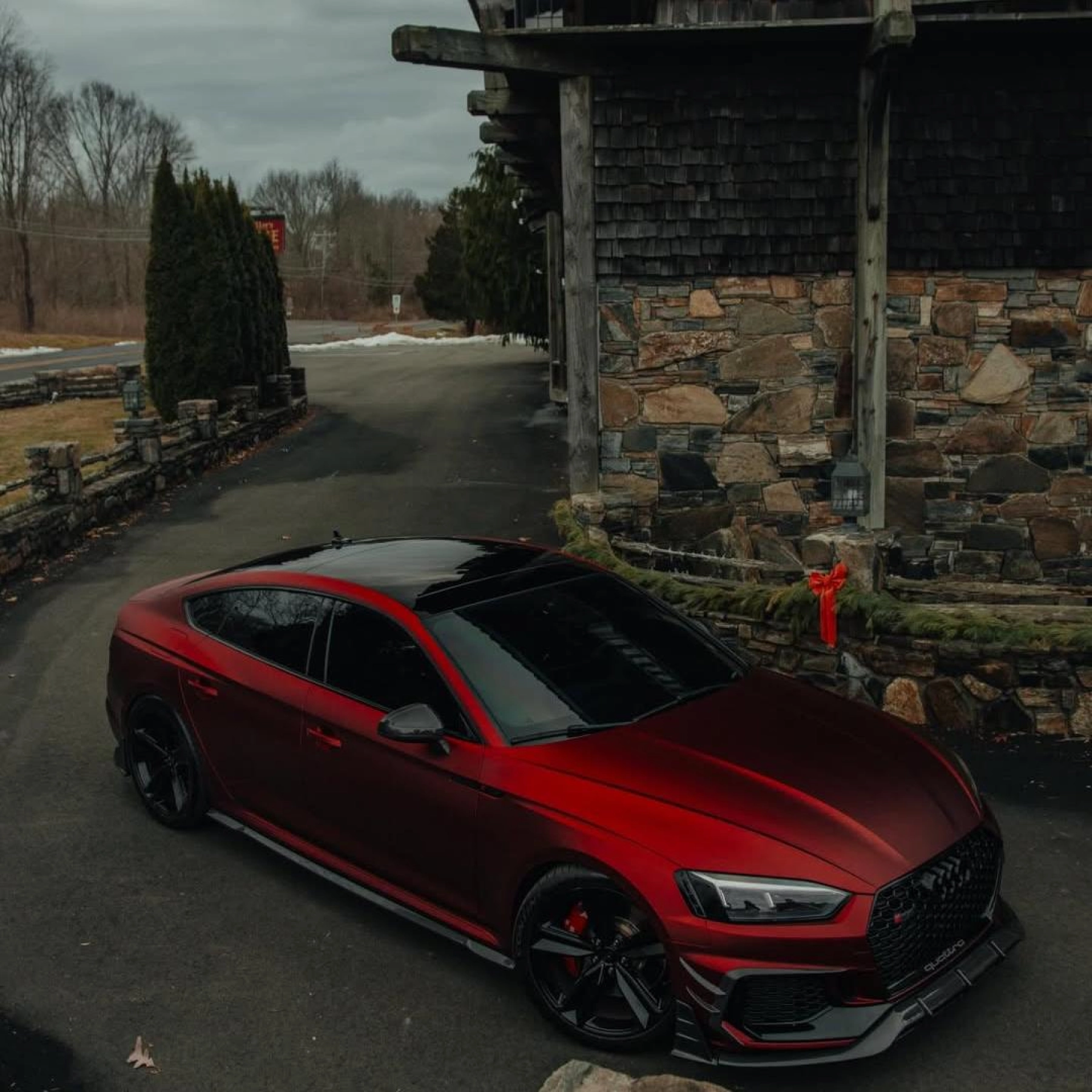 Satin Chrome Metallic Romanee Red Vinyl Wrap | Satin Romanee Red Metallic Chrome