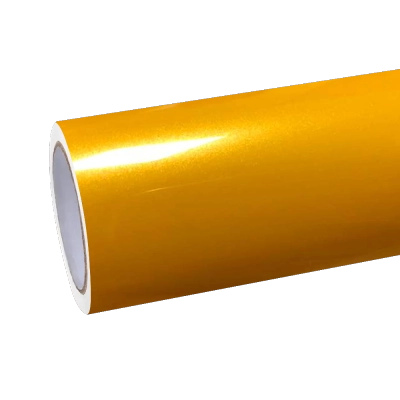 Gloss Metallic Golden Yellow Car Vinyl Wrap PET 01