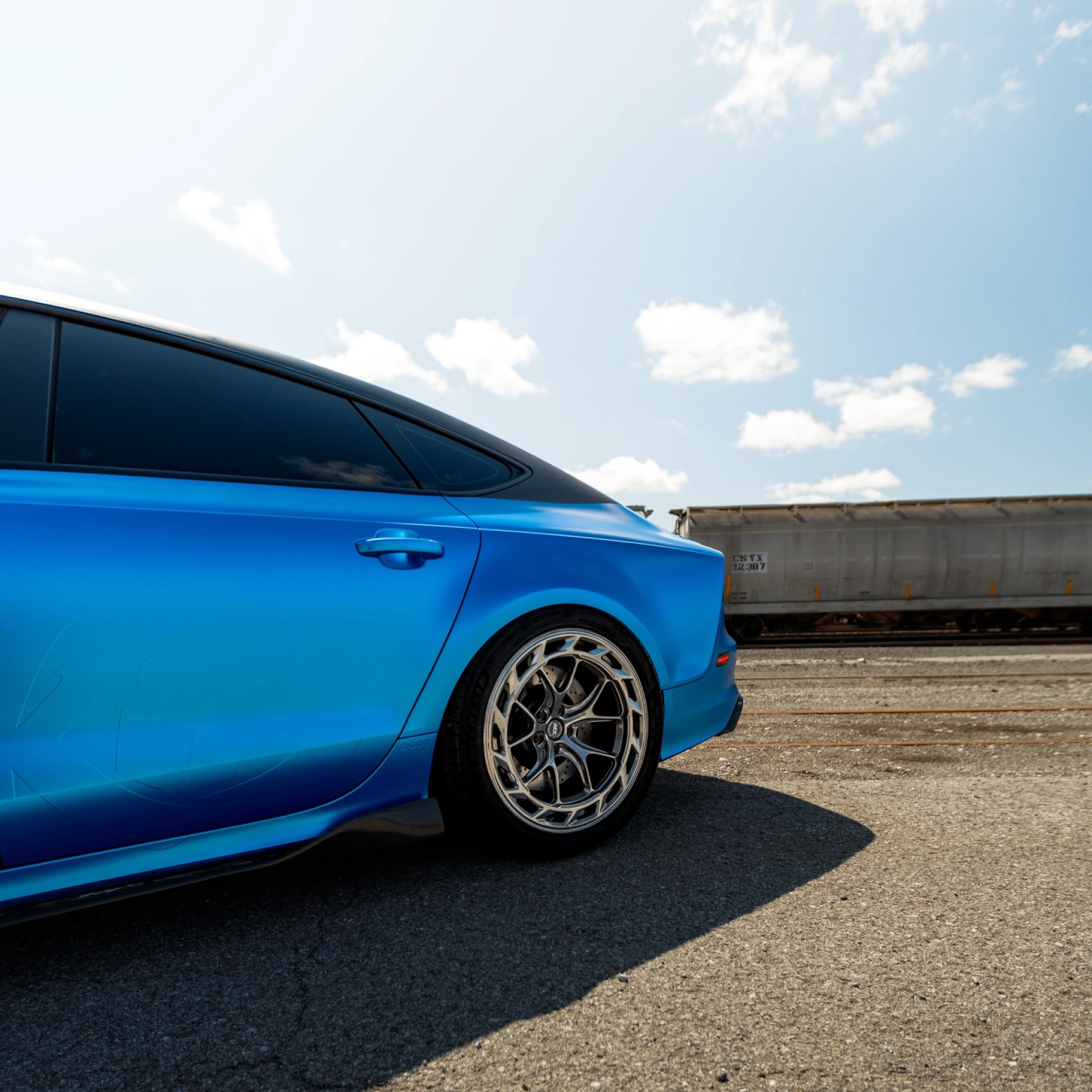 Matte Metallic Diamond Azure Blue Car Vinyl Wrap PET
