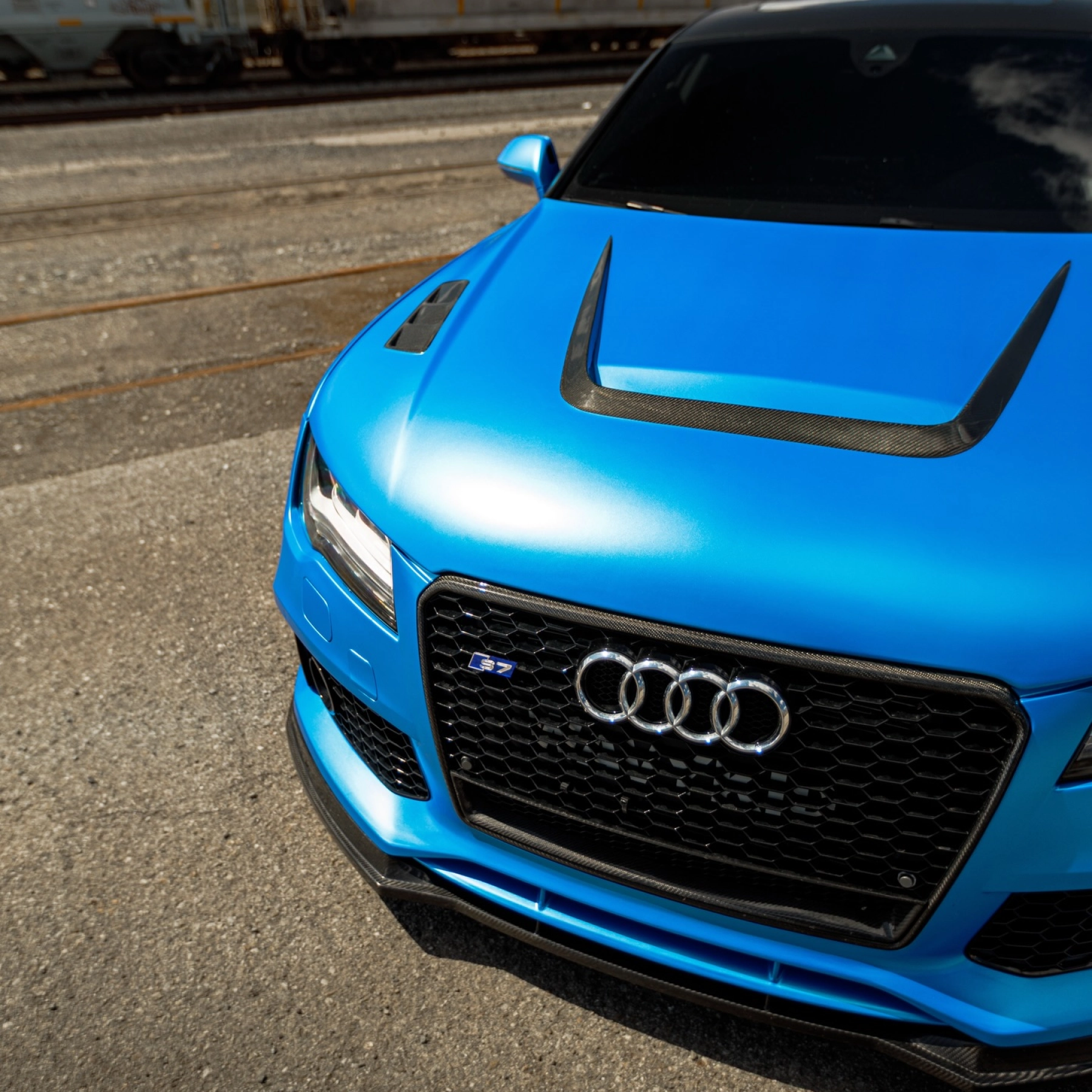 Matte Metallic Diamond Azure Blue Car Vinyl Wrap PET