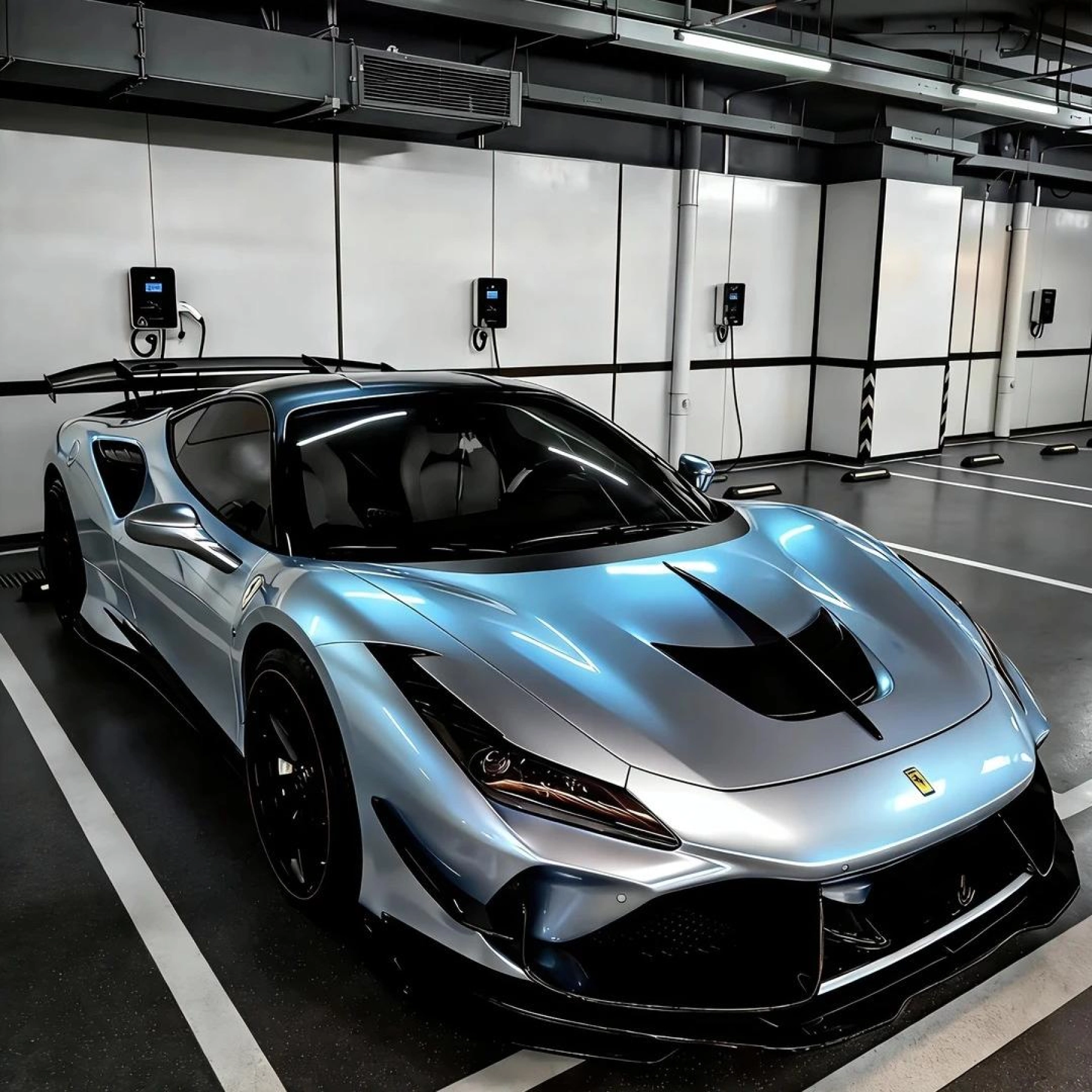 Ultra Gloss Metallic Chameleon Silver Blue Car Vinyl Wrap PET