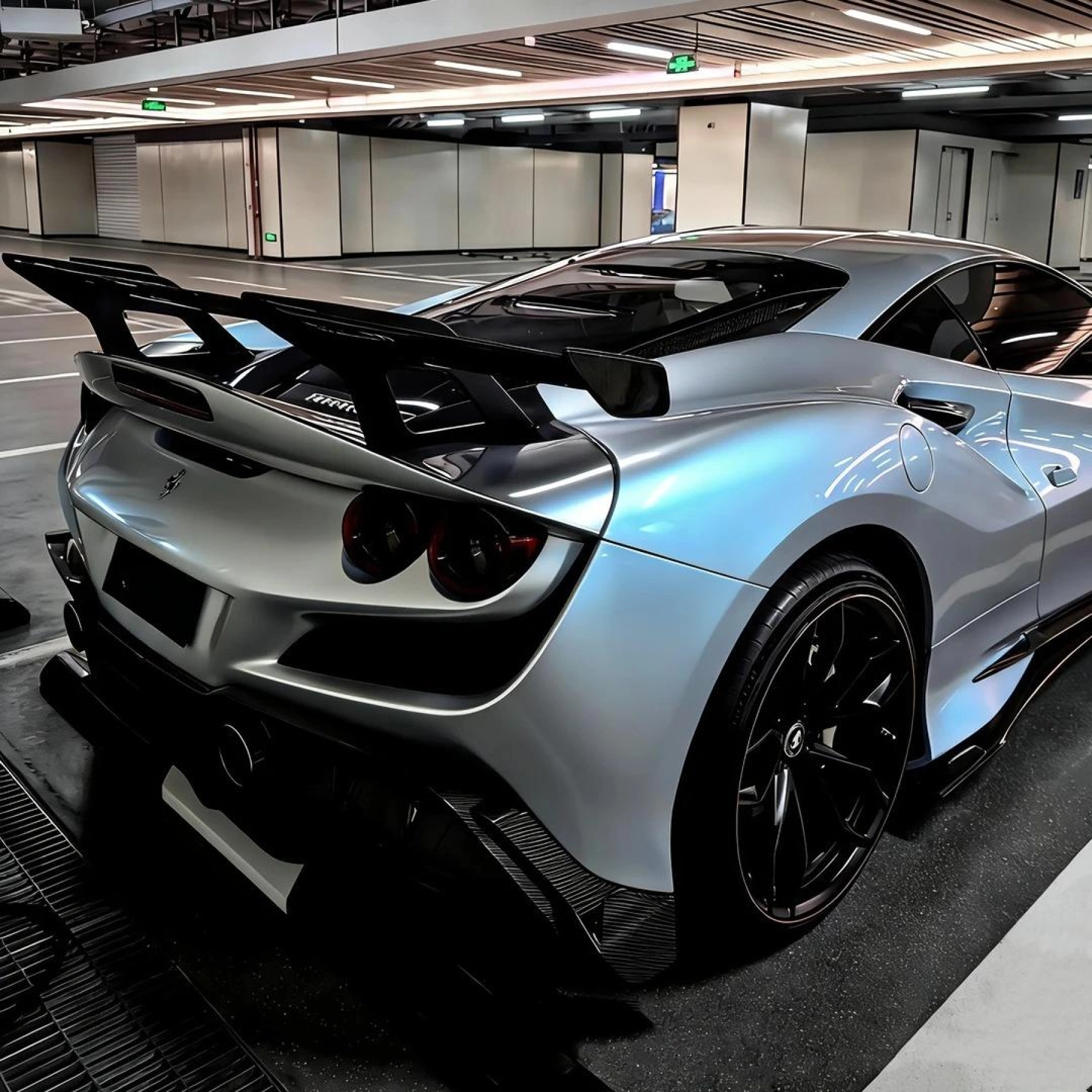 Ultra Gloss Metallic Chameleon Silver Blue Car Vinyl Wrap PET