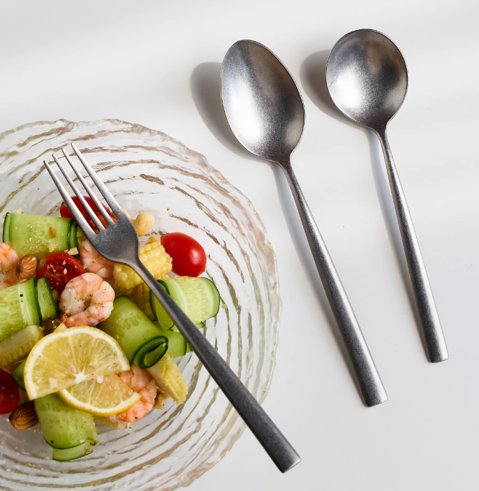 Antique stainless steel knife, fork and spoon three-piece set household high-end steak cutlery cutlery Western cutlery