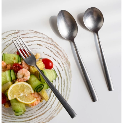 Antique stainless steel knife, fork and spoon three-piece set household high-end steak cutlery cutlery Western cutlery 02