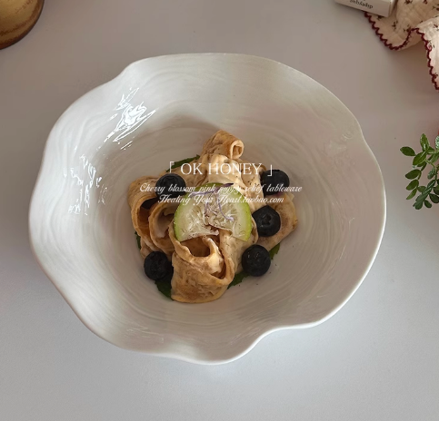 Creative Nordic style high-end ruffled dinner plate ins style stylish salad plate pasta western restaurant plate