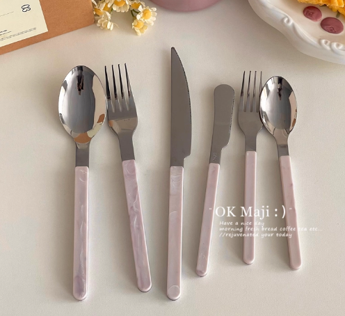 High-value stainless steel knife and fork set Western food ins cutlery fork spoon steak special three-piece knife, fork and spoon