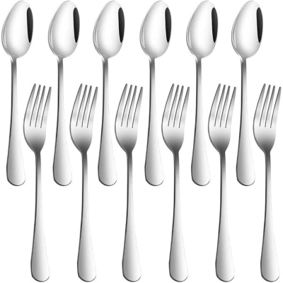 Premium 1010 stainless steel cutlery set – 12 pcs dinner forks and dessert spoons 01