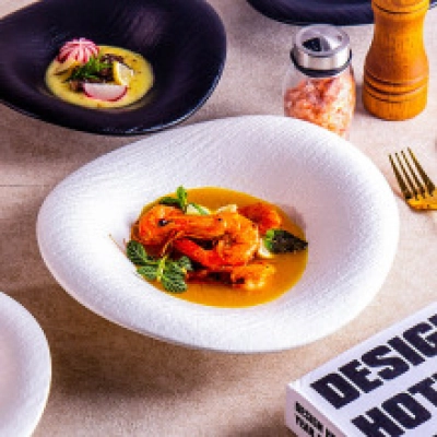 Premium Cloud Plate, Vegetable Plate, Ceramic Shaped Plate, Western Cuisine Plate, Dessert Bowl, Fruit Salad Bowl, Hotel Tableware 01