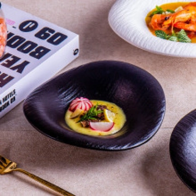 Premium Cloud Plate, Vegetable Plate, Ceramic Shaped Plate, Western Cuisine Plate, Dessert Bowl, Fruit Salad Bowl, Hotel Tableware 02