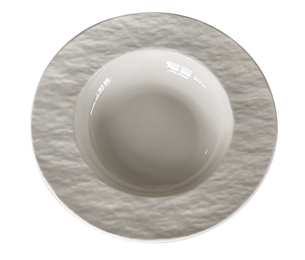 Pure color high-grade rock pattern straw hat plate pasta tray western food plate hotel creative light luxury ceramic soup plate