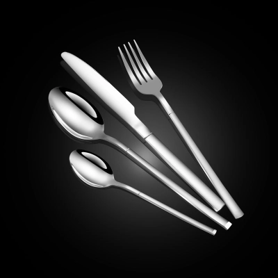 Stainless steel tableware, light luxury, minimalist hotel steak knife, fork, spoon, dessert spoon 02