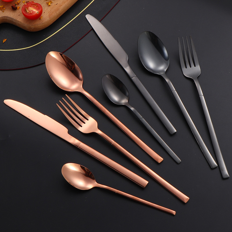 Stainless steel tableware knight knife, fork, spoon, hotel Western style steak knife, fork, dessert spoon, Western tableware gift set