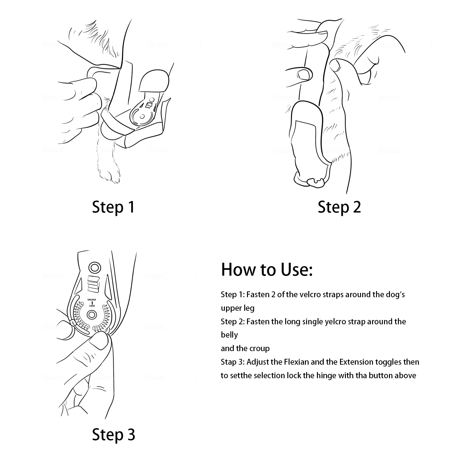 Lispoo Dog Knee Brace Adjustable Hinged Stifle Stabilizer for Torn ACL/CCL