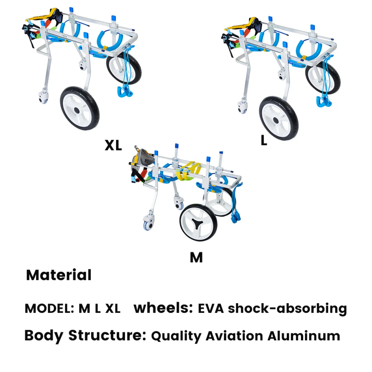 4 Wheel Dog Wheelchair for Medium Large Dogs