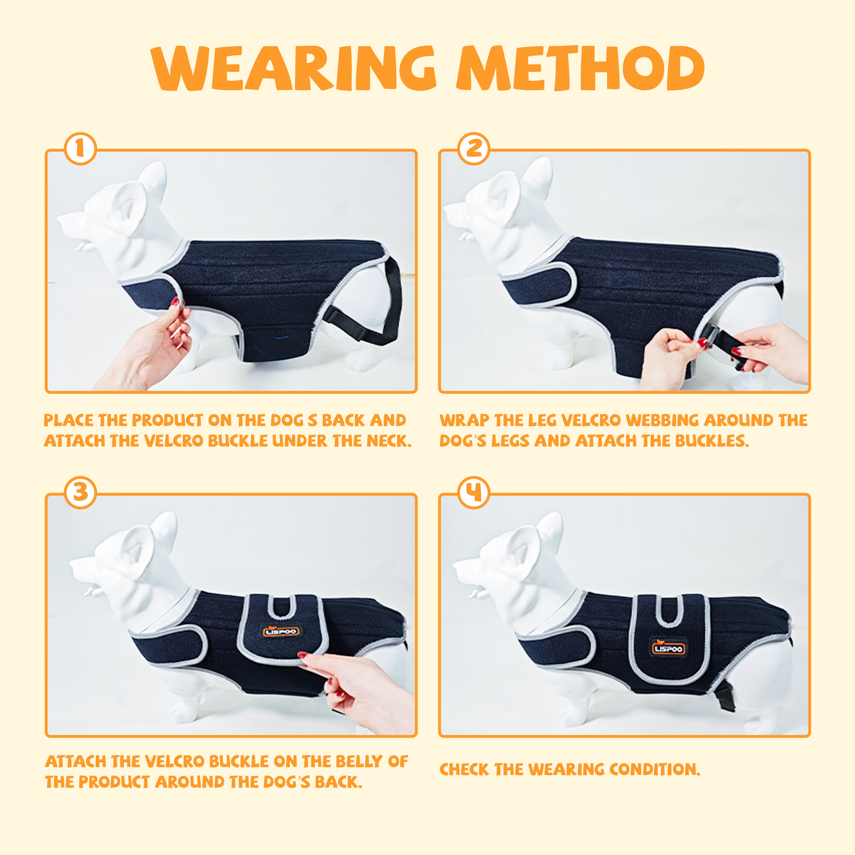 Lispoo Dog Back Brace for IVDD & Spine Support