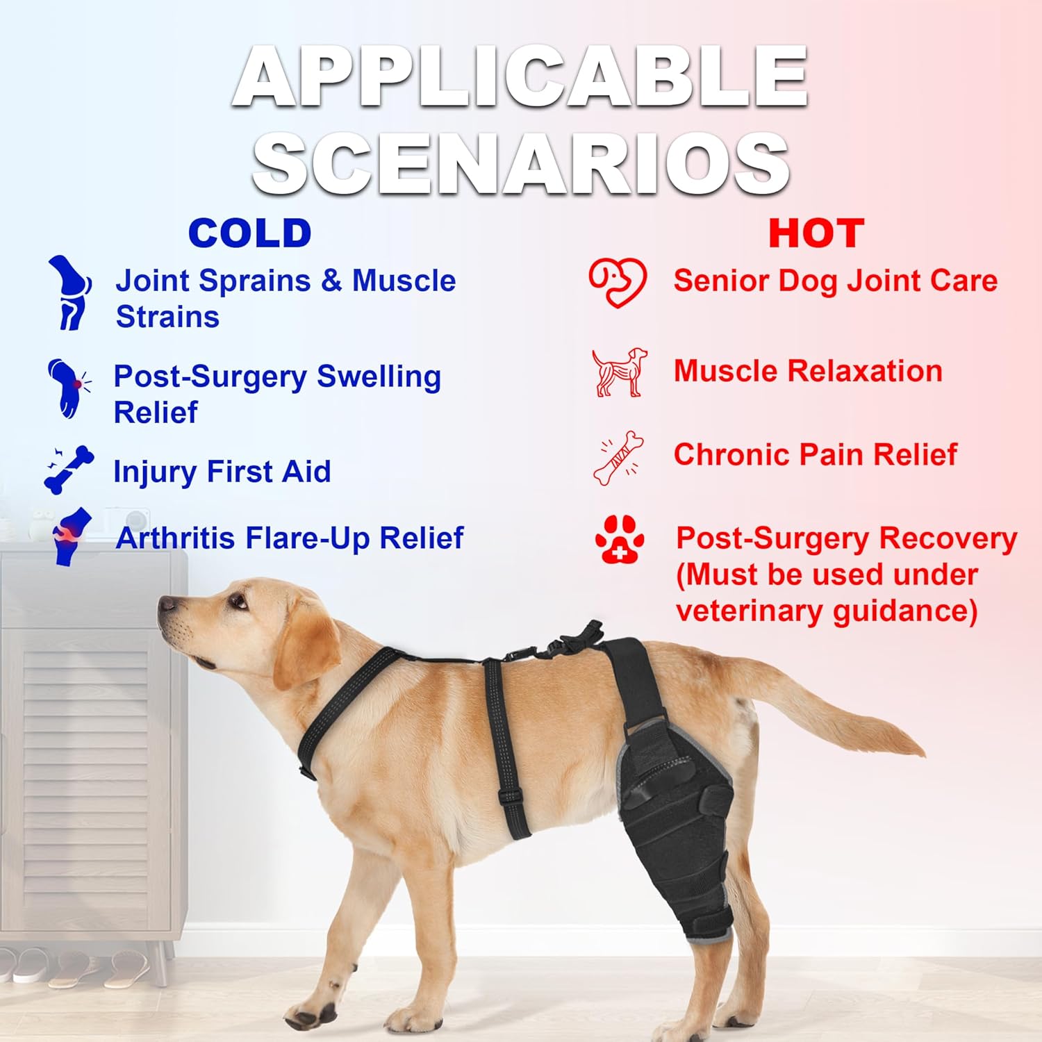 Lispoo Dog Knee Brace with Hot & Cold Gel Pack