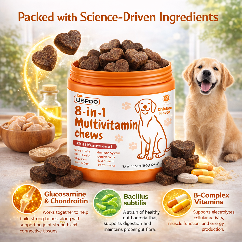 LISPOO 8-in-1 Dog Multivitamin Chews