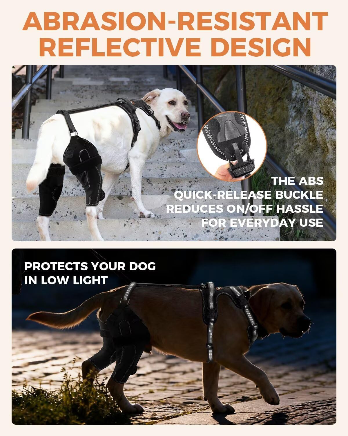 Lispoo Anti-Slip Dog Knee Brace with Hip Harness