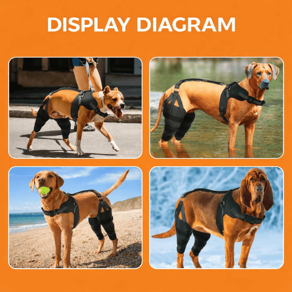 Lispoo Dog Rear Leg Support Brace with Chest Harness